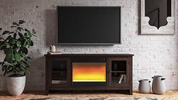 ASHLEY FURNITURE W283W2 Camiburg 60" TV Stand With Electric Fireplace