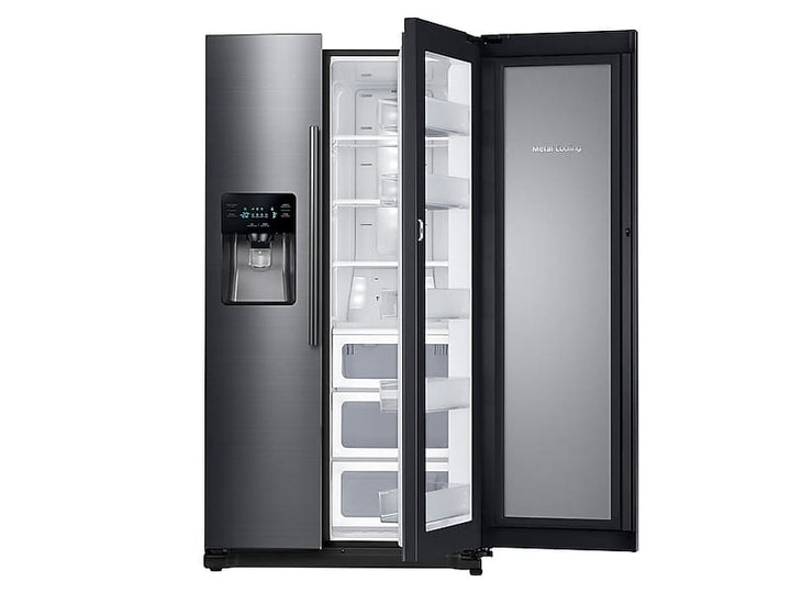 SAMSUNG RH25H5611SG 25 cu. ft. Food ShowCase Side-by-Side Refrigerator with Metal Cooling in Black Stainless Steel