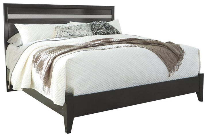 ASHLEY FURNITURE PKG007669 King Panel Bed With Mirrored Dresser, Chest and Nightstand