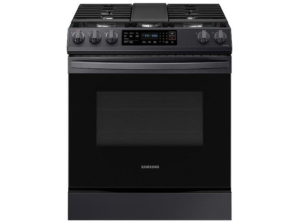 SAMSUNG NX60T8311SG 6.0 cu. ft. Smart Slide-in Gas Range with Convection in Black Stainless Steel