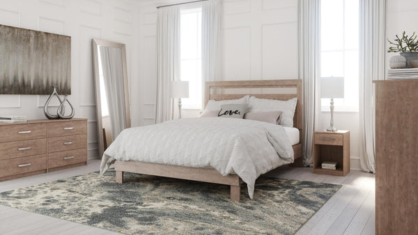 ASHLEY FURNITURE PKG009238 Queen Platform Bed With Dresser and Chest
