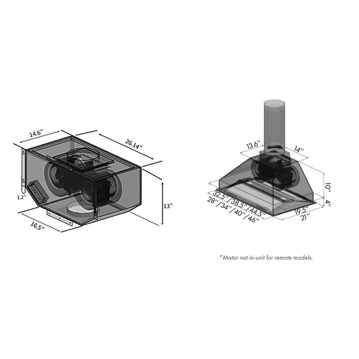 ZLINE KITCHEN AND BATH 721RD34 ZLINE Remote Blower Range Hood Insert In Stainless Steel Size: 34 Inch