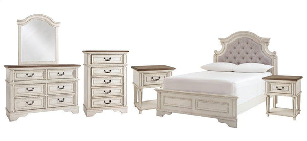 ASHLEY FURNITURE PKG006736 Full Panel Bed With Mirrored Dresser, Chest and 2 Nightstands