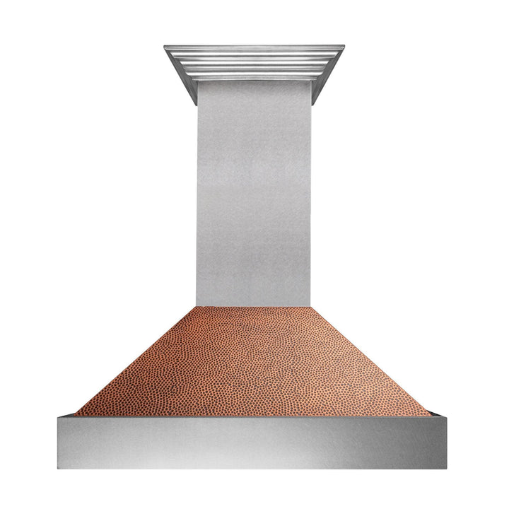 ZLINE KITCHEN AND BATH 8654HH30 ZLINE Ducted ZLINE DuraSnow Stainless Steel R Range Hood with Hand-Hammered Copper Shell Size: 30 Inch