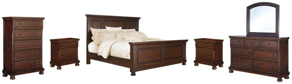 ASHLEY FURNITURE PKG006290 Queen Panel Bed With Mirrored Dresser, Chest and 2 Nightstands