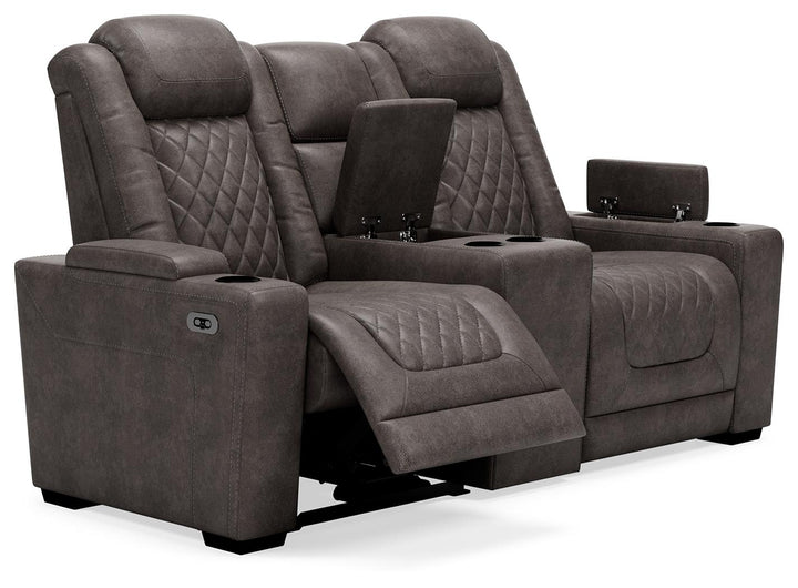 ASHLEY FURNITURE 9300318 Hyllmont Power Reclining Loveseat With Console
