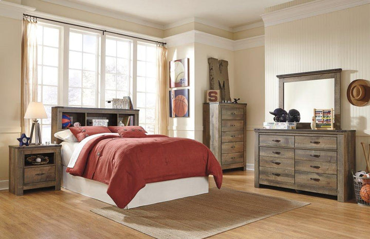 ASHLEY FURNITURE PKG005124 Full Bookcase Headboard With Mirrored Dresser