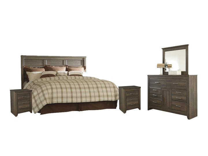 ASHLEY FURNITURE PKG004031 King/california King Panel Headboard With Mirrored Dresser and 2 Nightstands