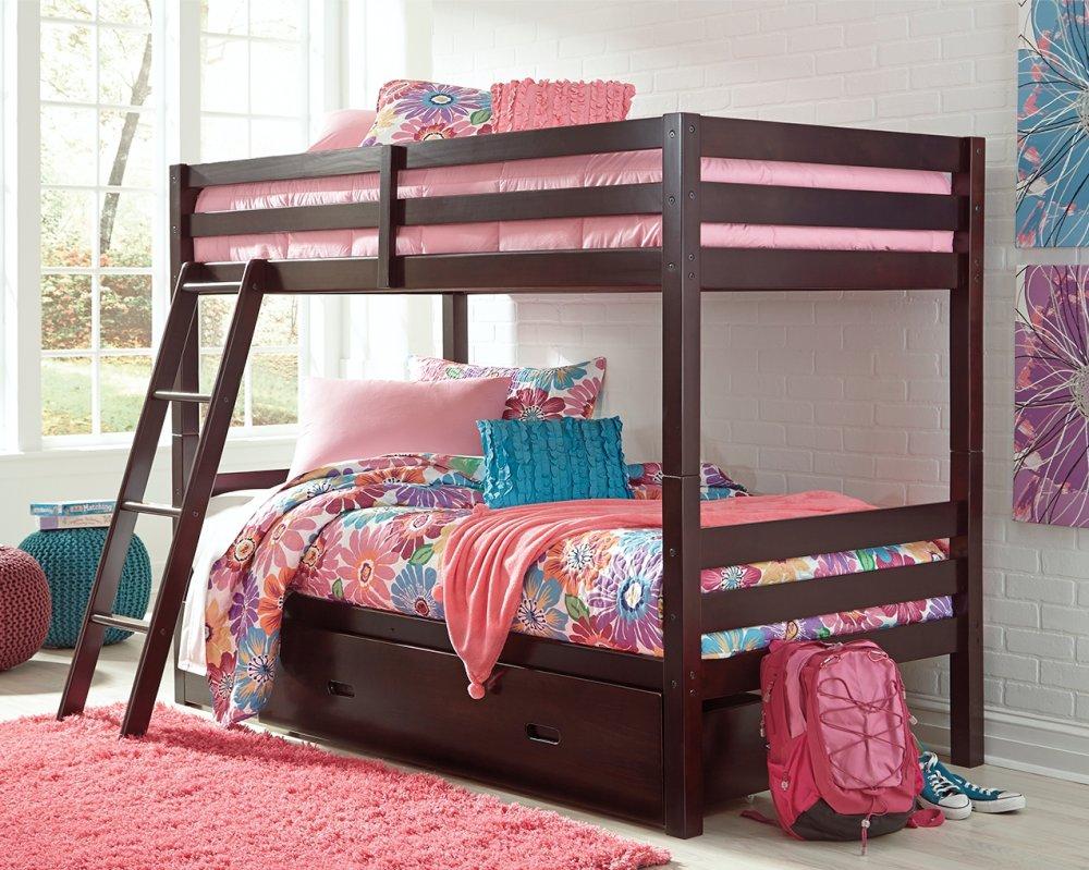 ASHLEY FURNITURE B328YB2 Halanton Twin Over Twin Bunk Bed With 1 Large Storage Drawer