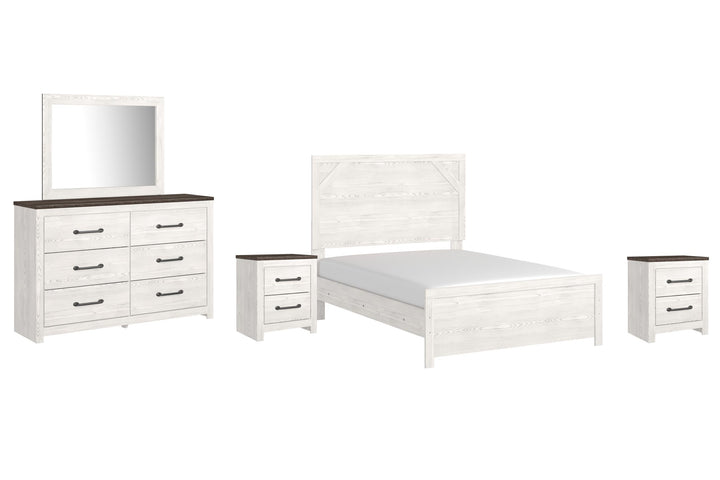 ASHLEY FURNITURE PKG009378 Full Panel Bed With Mirrored Dresser and 2 Nightstands