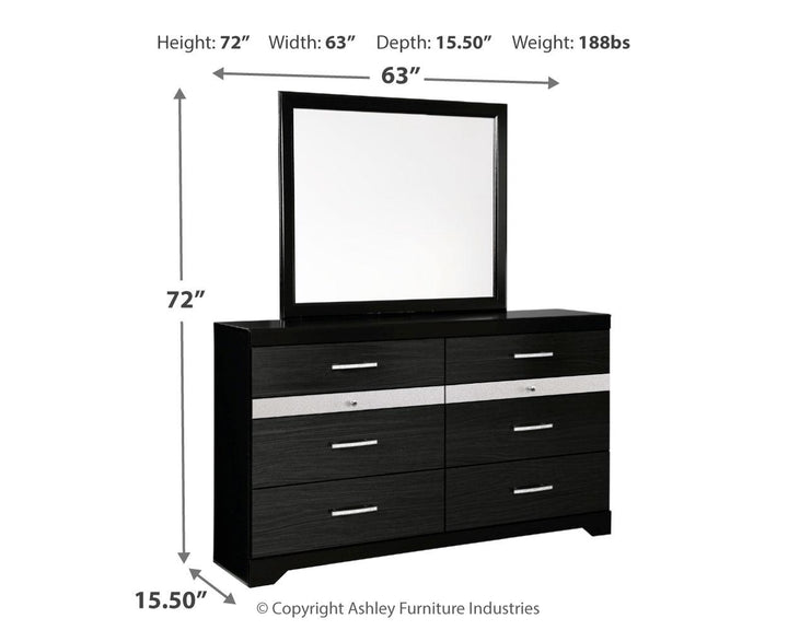 ASHLEY FURNITURE PKG007674 King Panel Bed With 2 Storage Drawers With Mirrored Dresser and Chest