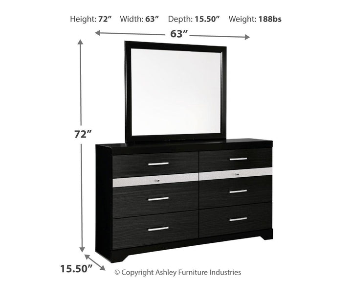 ASHLEY FURNITURE PKG014076 King Poster Bed With Mirrored Dresser and Nightstand