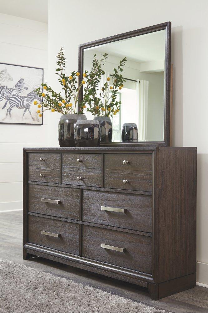 ASHLEY FURNITURE PKG005240 King Panel Bed With 2 Storage Drawers With Mirrored Dresser