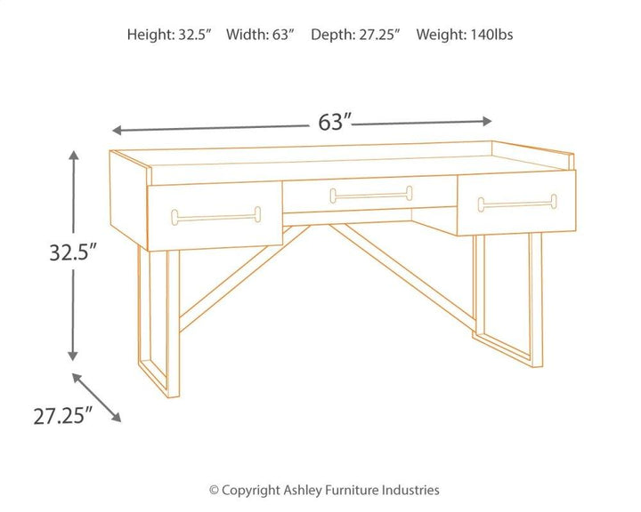 ASHLEY FURNITURE PKG008035 Home Office Desk With Chair and Storage