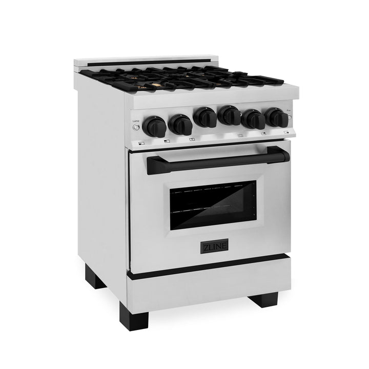 ZLINE KITCHEN AND BATH RGZ24CB ZLINE Autograph Edition 24" 2.8 cu. ft. Range with Gas Stove and Gas Oven in Stainless Steel with Accents Color: Champagne Bronze