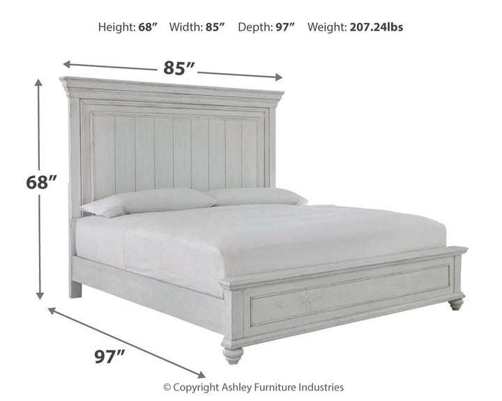 ASHLEY FURNITURE PKG007948 King Panel Bed With Mirrored Dresser and 2 Nightstands