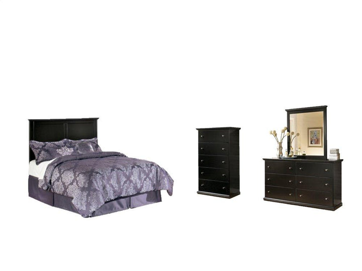 ASHLEY FURNITURE PKG002688 Full Panel Headboard With Mirrored Dresser and Chest