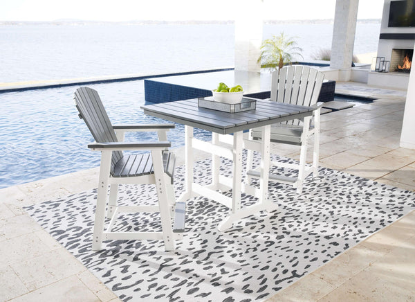 ASHLEY FURNITURE PKG013813 Outdoor Counter Height Dining Table and 2 Barstools