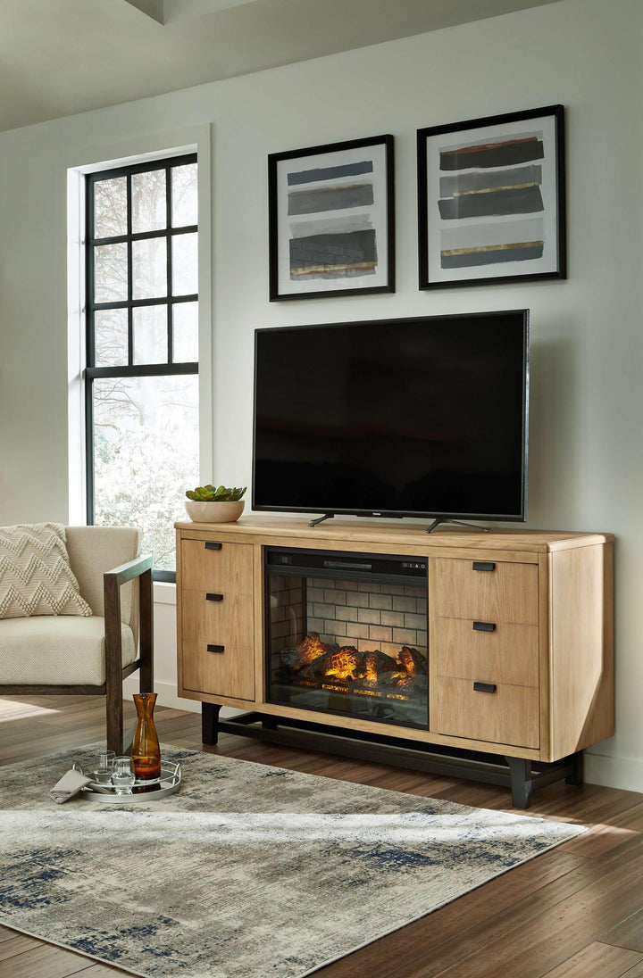 ASHLEY FURNITURE W761W1 Freslowe TV Stand With Electric Fireplace