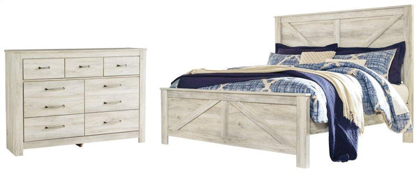 ASHLEY FURNITURE PKG000728 King Crossbuck Panel Bed With Dresser