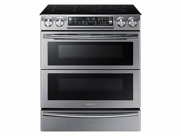 SAMSUNG NE58K9850WS 5.8 cu. ft. Slide-In Electric Range with Flex Duo TM & Dual Door in Stainless Steel