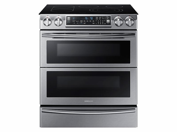 SAMSUNG NE58K9850WS 5.8 cu. ft. Slide-In Electric Range with Flex Duo TM & Dual Door in Stainless Steel