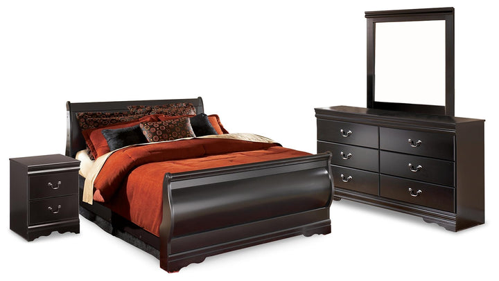 ASHLEY FURNITURE PKG014140 Full Sleigh Bed With Mirrored Dresser and Nightstand