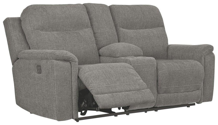 ASHLEY FURNITURE 7320518 Mouttrie Power Reclining Loveseat With Console