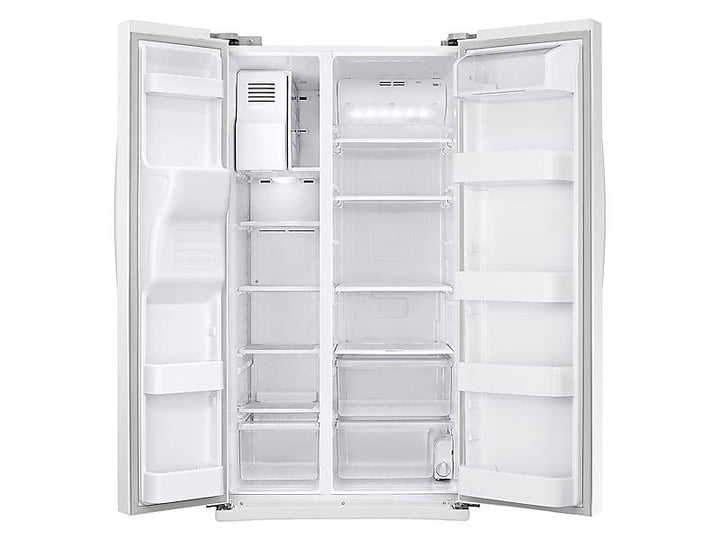 SAMSUNG RS25J500DWW 25 cu. ft. Side-by-Side Refrigerator with LED Lighting in White