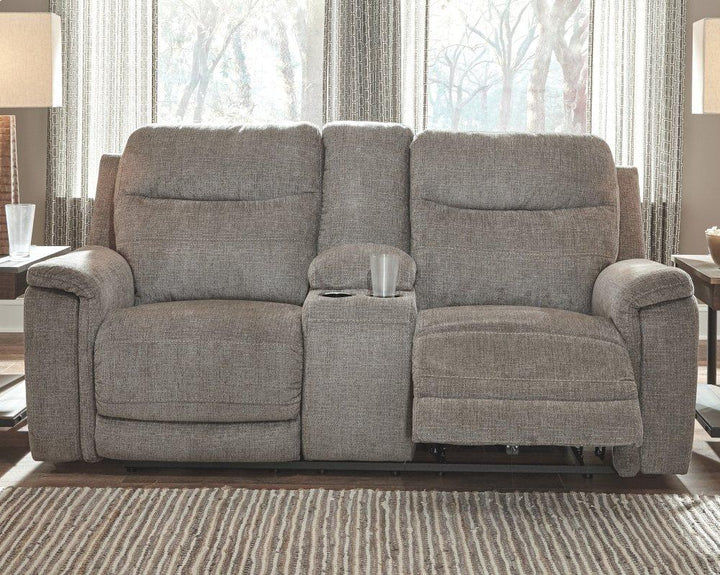 ASHLEY FURNITURE 7320518 Mouttrie Power Reclining Loveseat With Console