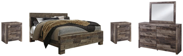 ASHLEY FURNITURE PKG003394 King Panel Bed With Mirrored Dresser and 2 Nightstands