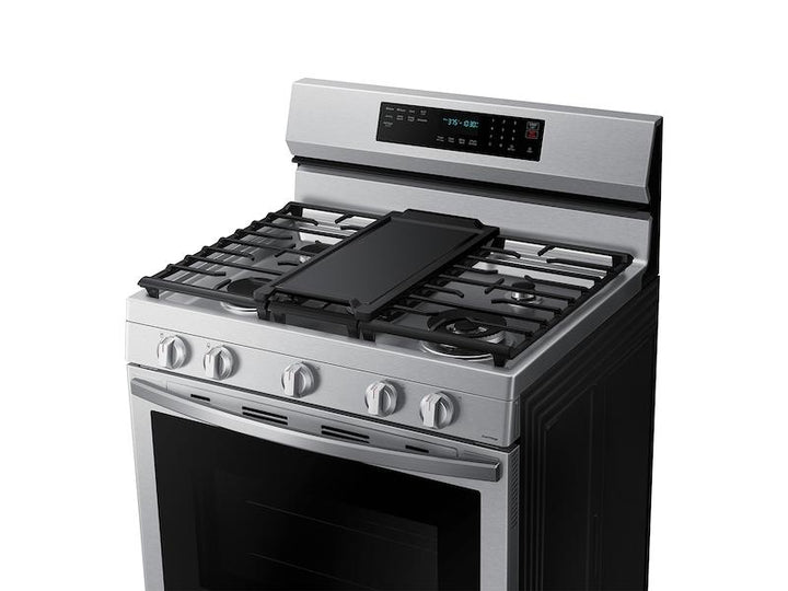 SAMSUNG NX60A6711SS 6.0 cu. ft. Smart Freestanding Gas Range with No-Preheat Air Fry, Convection+ & Stainless Cooktop in Stainless Steel