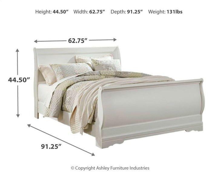 ASHLEY FURNITURE PKG014133 Queen Sleigh Bed With Mirrored Dresser and Nightstand