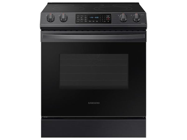 SAMSUNG NE63T8311SG 6.3 cu. ft. Smart Slide-in Electric Range with Convection in Black Stainless Steel