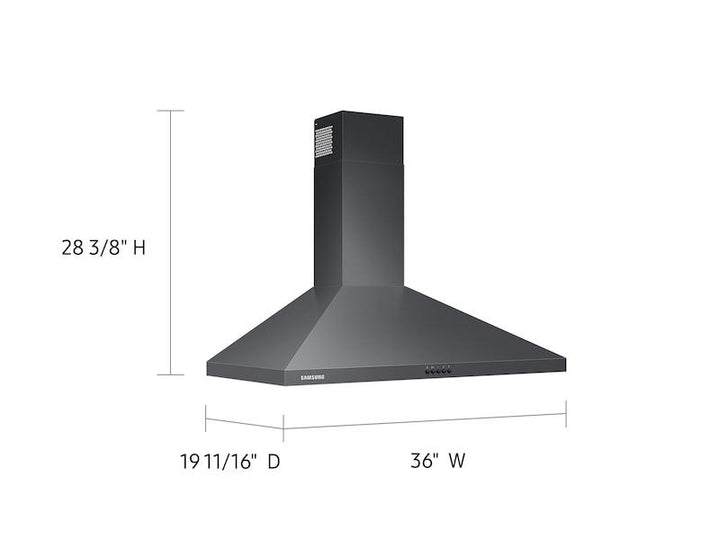 SAMSUNG NK36R5000WG 36" Wall Mount Hood in Black Stainless Steel