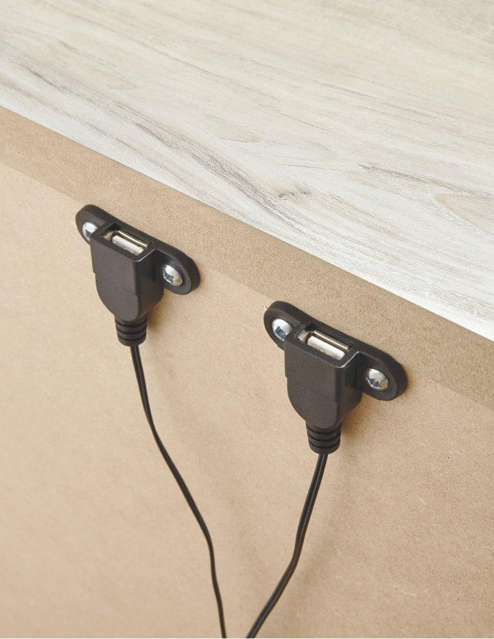 ASHLEY FURNITURE PKG004722 Queen Platform Bed With 2 Storage Drawers With Mirrored Dresser, Chest and Nightstand