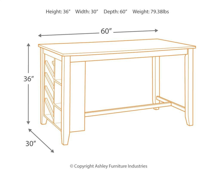 ASHLEY FURNITURE PKG001979 Counter Height Dining Table and 4 Barstools