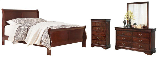 ASHLEY FURNITURE PKG004983 King Sleigh Bed With Mirrored Dresser