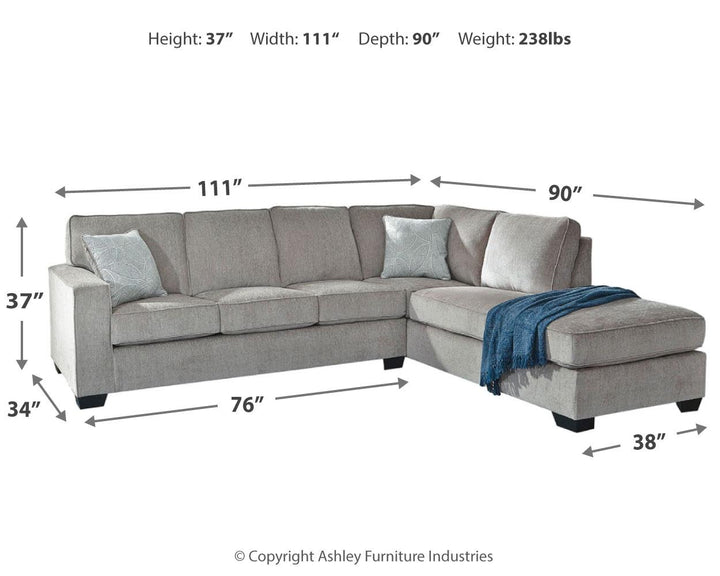 ASHLEY FURNITURE 87214S3 Altari 2-piece Sleeper Sectional With Chaise