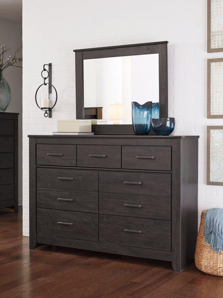 ASHLEY FURNITURE PKG004015 King Panel Bed With Mirrored Dresser, Chest and Nightstand