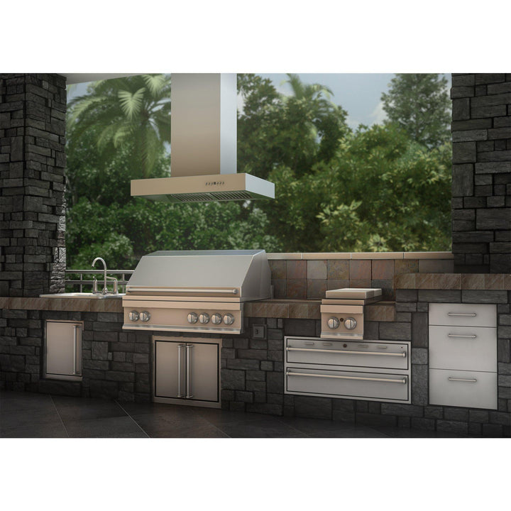 ZLINE KITCHEN AND BATH KECOMI30436 ZLINE Ducted Outdoor Island Mount Range Hood in Stainless Steel Size: 36 Inch