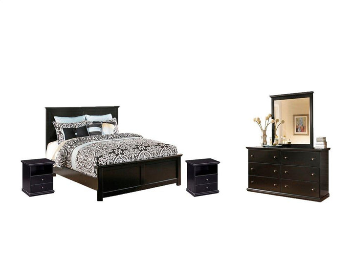 ASHLEY FURNITURE PKG002699 King Panel Bed With Mirrored Dresser and 2 Nightstands