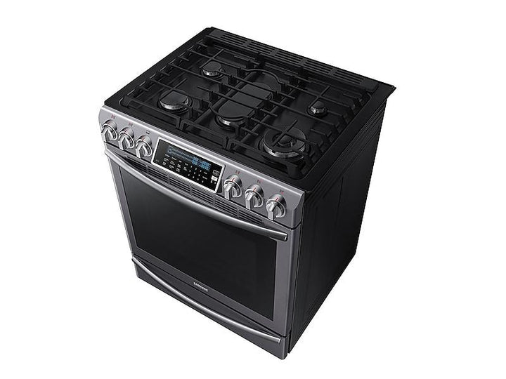 SAMSUNG NX58K9500WG 5.8 cu. ft. Slide-In Gas Range with True Convection in Black Stainless Steel