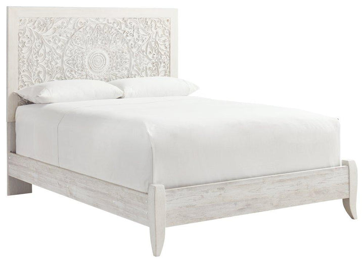 ASHLEY FURNITURE PKG002888 Queen Panel Bed With Mirrored Dresser and Chest