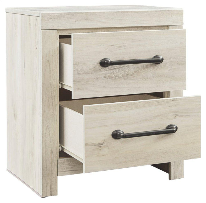 ASHLEY FURNITURE PKG014085 King Panel Bed With 2 Storage Drawers With Mirrored Dresser and Nightstand