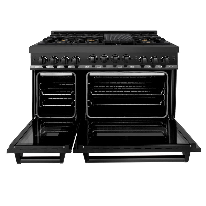 ZLINE KITCHEN AND BATH RGB36 ZLINE 36" Professional 4.6 cu. ft. Gas on Gas Range in Black Stainless Steel Color: Black Stainless Steel