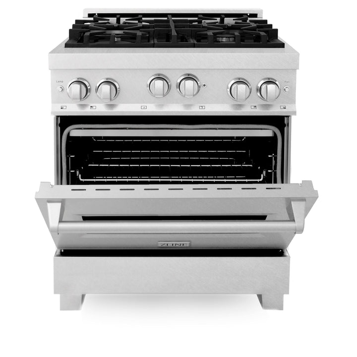 ZLINE KITCHEN AND BATH RGSWM30 ZLINE 30" 4.0 cu. ft. Range with Gas Stove and Gas Oven in DuraSnow R Stainless Steel with Color Door Options Color: White Matte