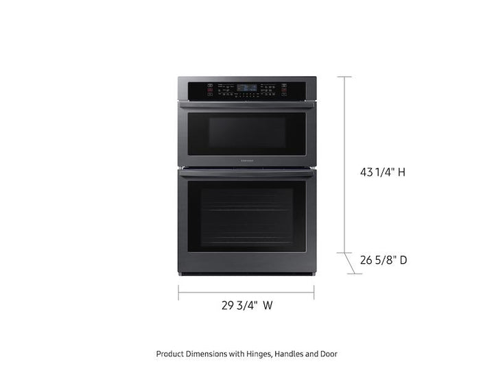 SAMSUNG NQ70T5511DG 30" Smart Microwave Combination Wall Oven in Black Stainless Steel