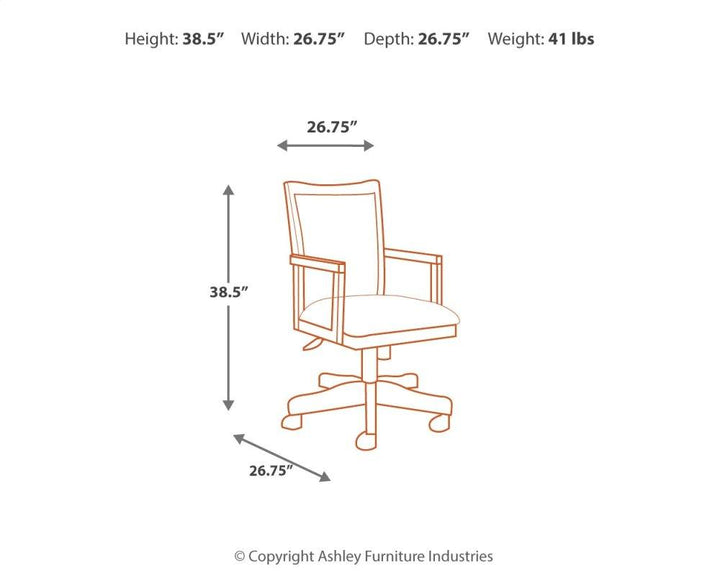 ASHLEY FURNITURE PKG008040 Home Office Desk With Chair and Storage