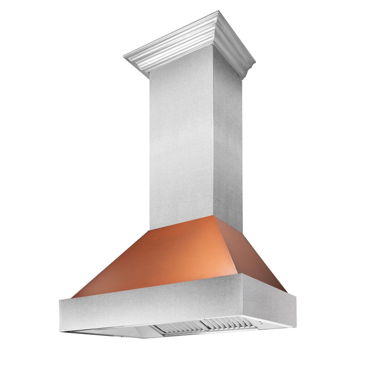 ZLINE KITCHEN AND BATH 8654C30 ZLINE Ducted ZLINE DuraSnow Stainless Steel R Range Hood with Copper Shell Size: 30 Inch